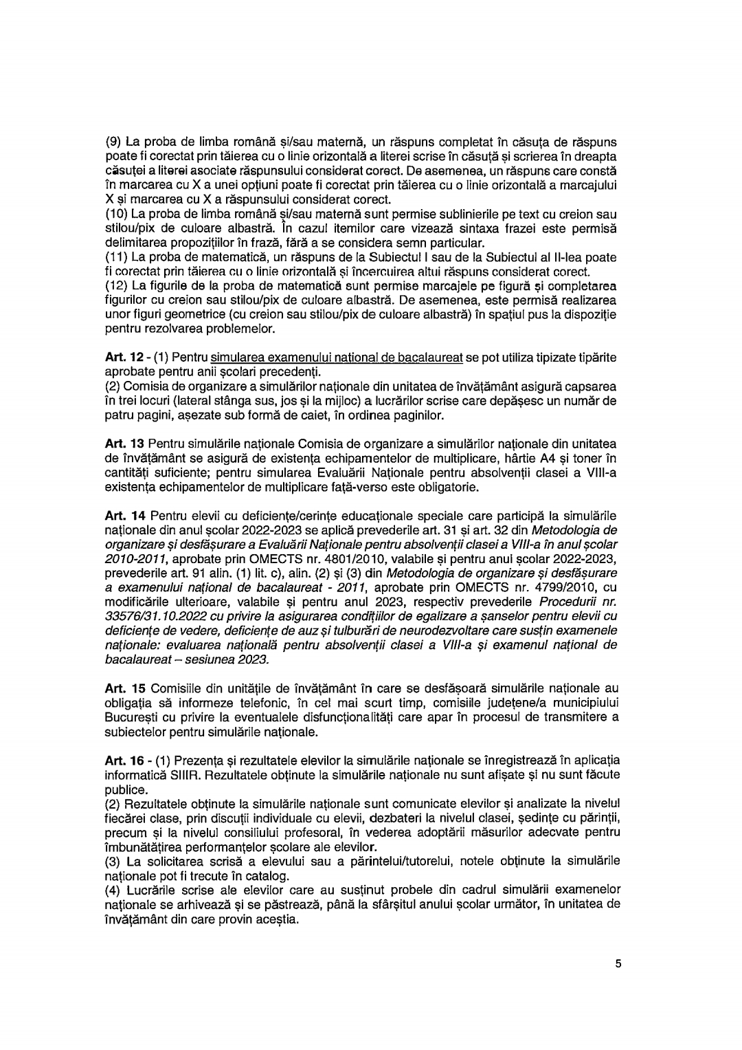 Procedura ME CNPEE nr229 SIMULARI ENVIII BAC 2022 2023PDF 230317 140610 5